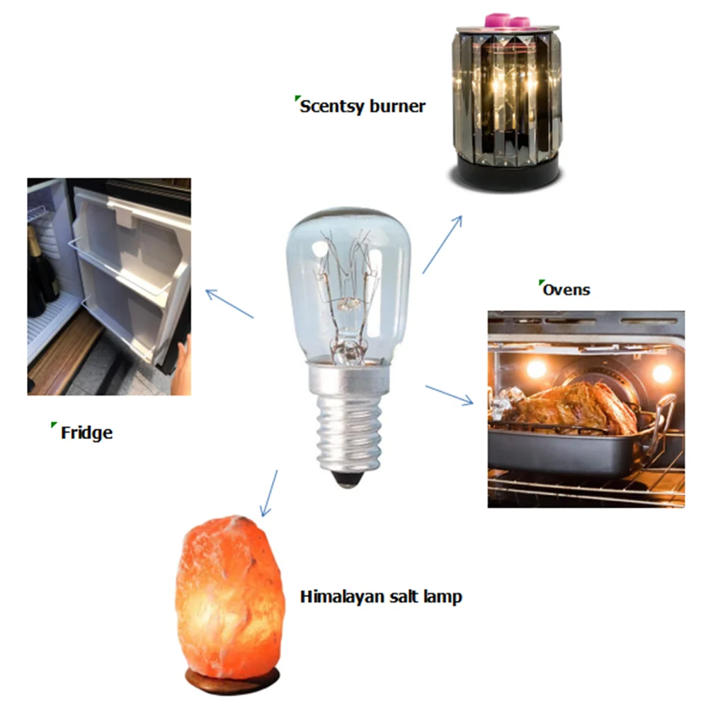 Incandescent Bulb 6Pack Bulb ST26 E14/E17 25/15W 120/230V Incandescent Small Edison for Microwave, Oven, Fridge, Freezer, Salt Lamp, Scentsy Wax Burner