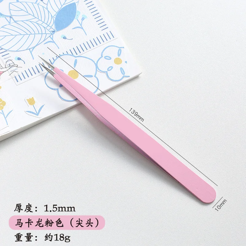 Art Decor Eyelashes Tweezers Macaron Tweezer Scrapbook Sticker Tape Picking DIY Junk Journal Album Stainless Clip DIY Tool 1 pc