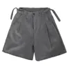 Fashion Casual Shorts Men Summer Korean Chic Wide Leg Trousers Male Knee-length Sashes Draped Loose Retro Popular High Street 6