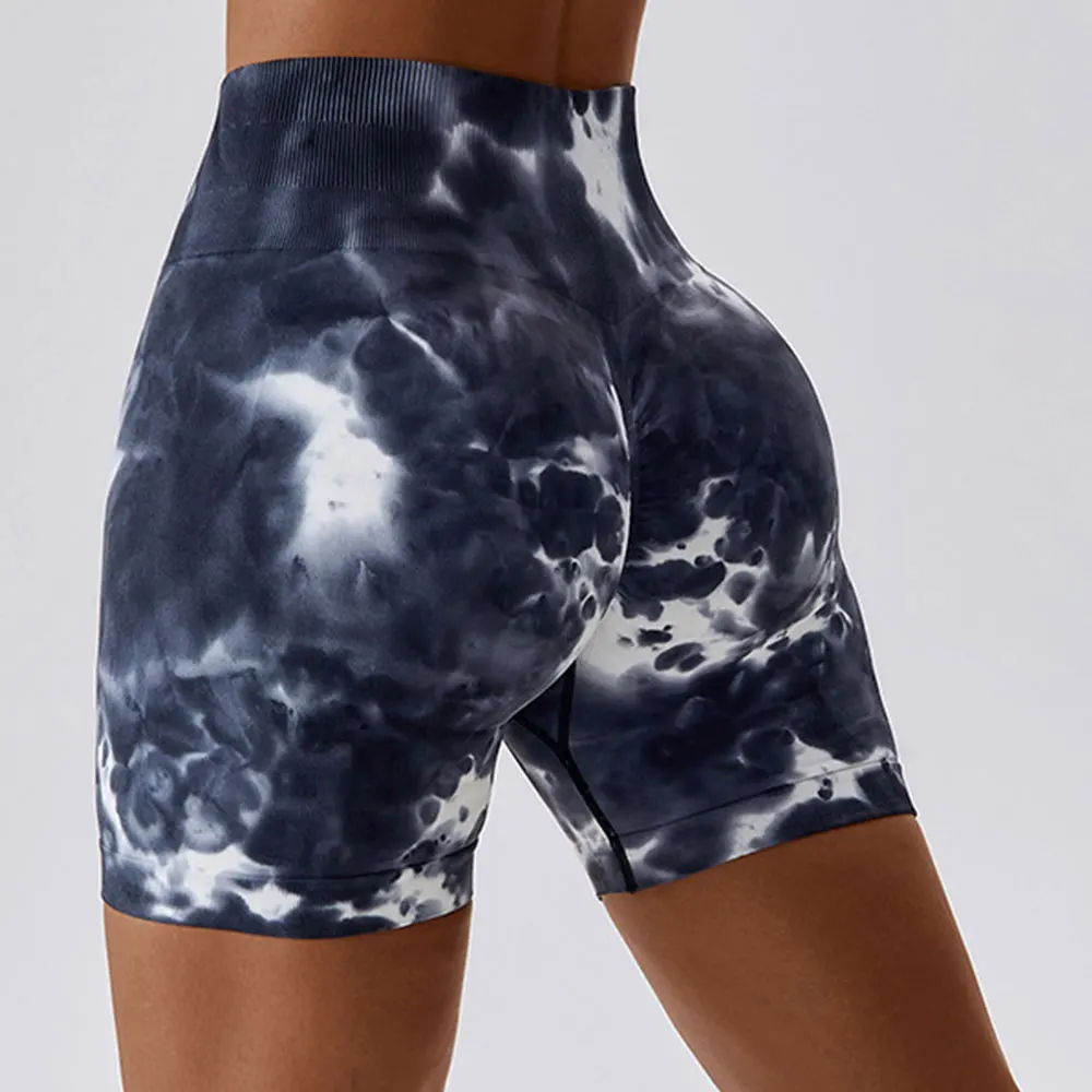Candid Sweat Shorts Female Tie Dyed Shorts Women Seamless Sports