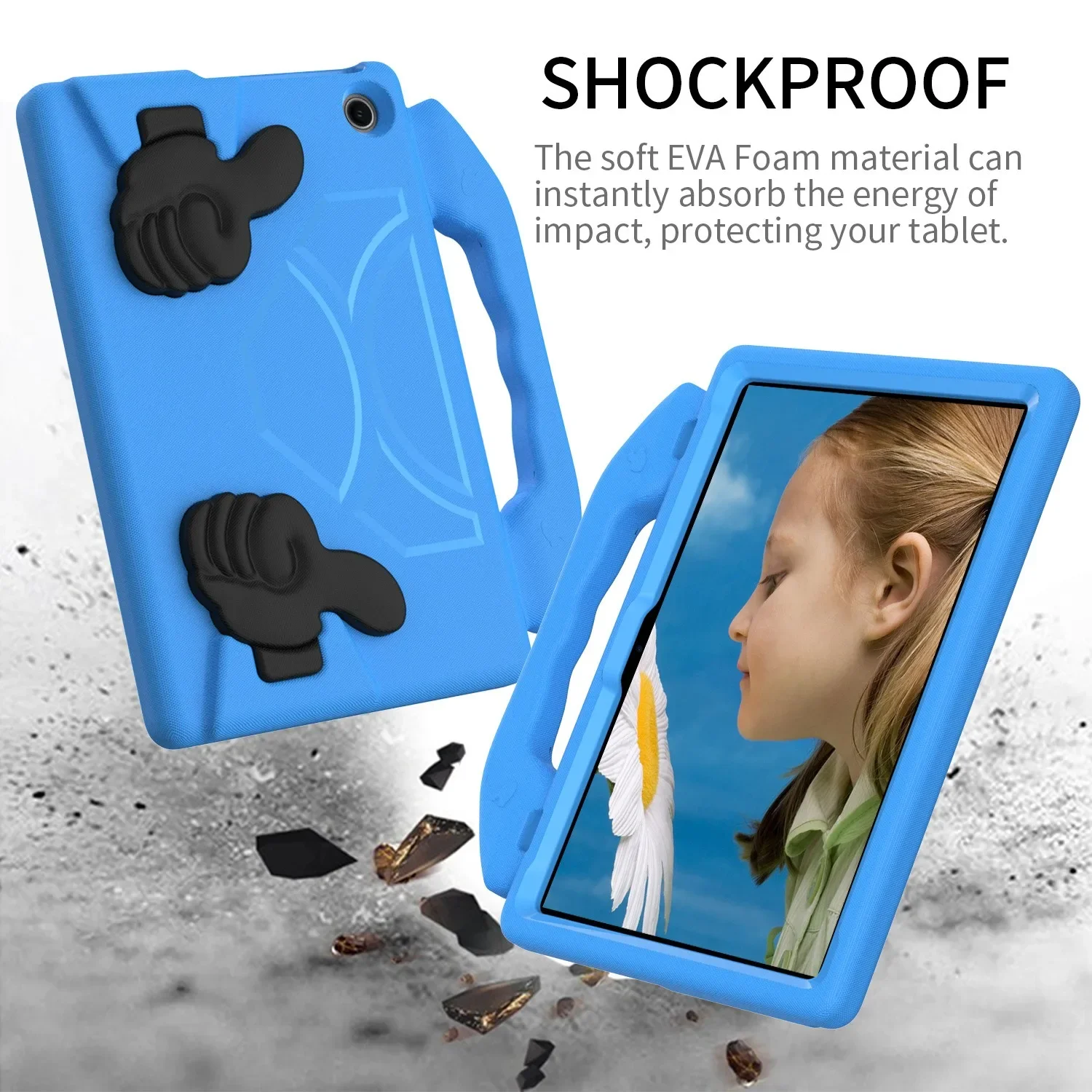 Durable Kids Tablet Case with EVA Hand Holder and Stand