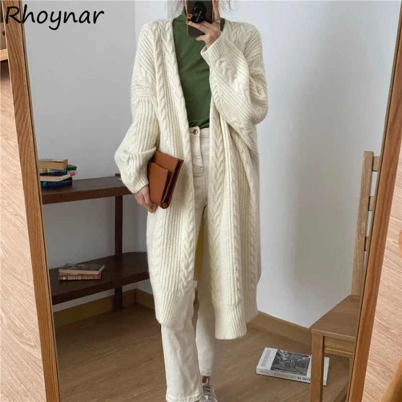 

Cardigan Women Knitting Fashion Loose All-match Outwear Leisure Simple Daily Stylish Streetwear Hotsweet Warm Korean Style Cozy