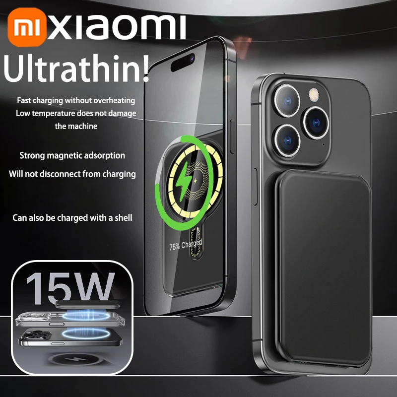 Xiaomi 5000mAh Magnetic Wireless Charger Power Bank Magsafe External Battery Super Fast Charging PowerBank For iPhone 15 16 New