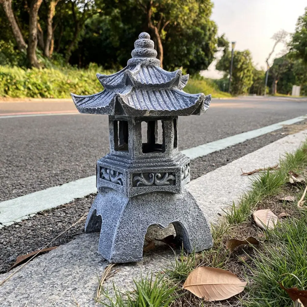 Solar Pagoda Lantern Garden Statue, for Landscape,Balcony,Garden,Patio,Porch Yard Art Ornament, Outdoor Zen Asian Decor 6