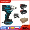 18V 2 In 1 Brushless Cordless Electric Impact Wrench 1/2Inch Power Tools 15000Amh Li Battery LED light Adapt To Makita Battery 1