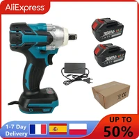 18V 2 In 1 Brushless Cordless Electric Impact Wrench 1/2Inch Power Tools 15000Amh Li Battery LED light Adapt To Makita Battery 1