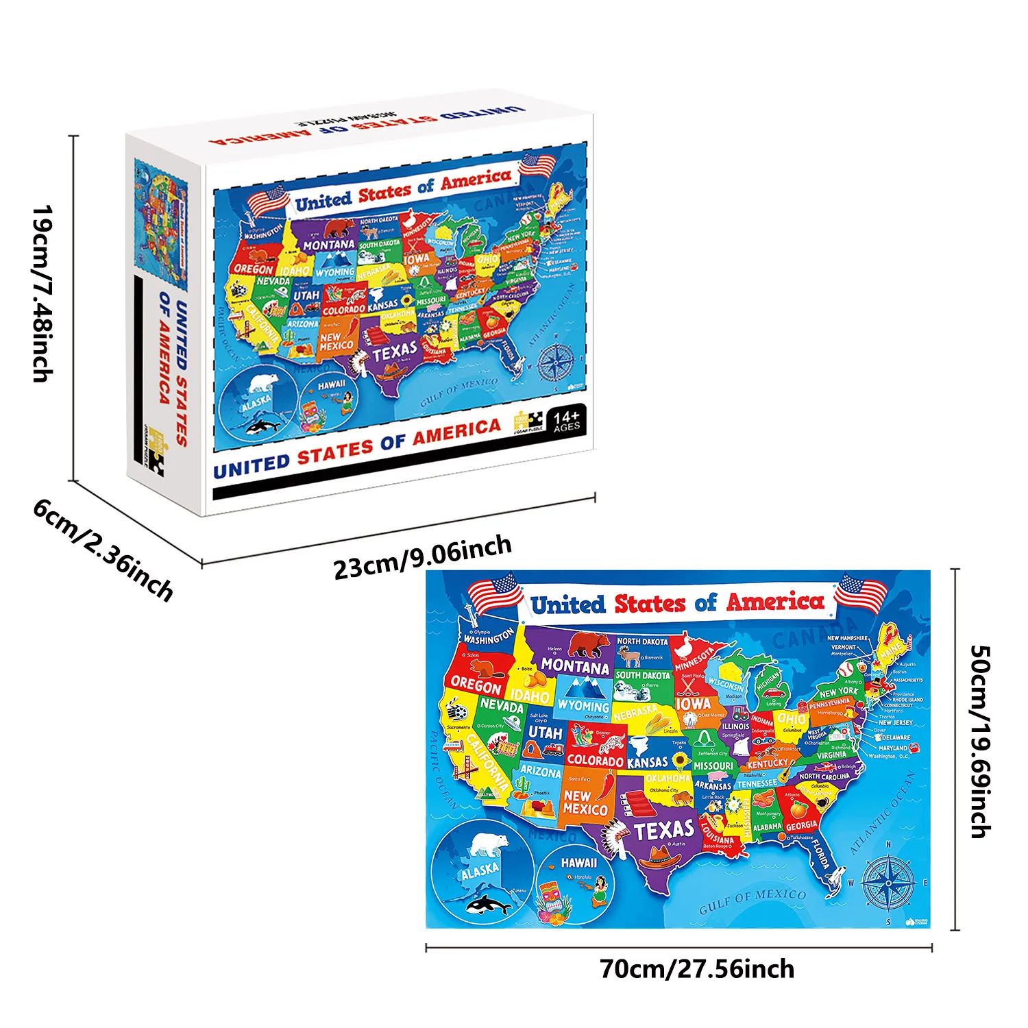 1000pcs United States of America Jigsaw Puzzles for Adults Home Decor Games Family Fun Floor Puzzles Educational Toys for Kids 2
