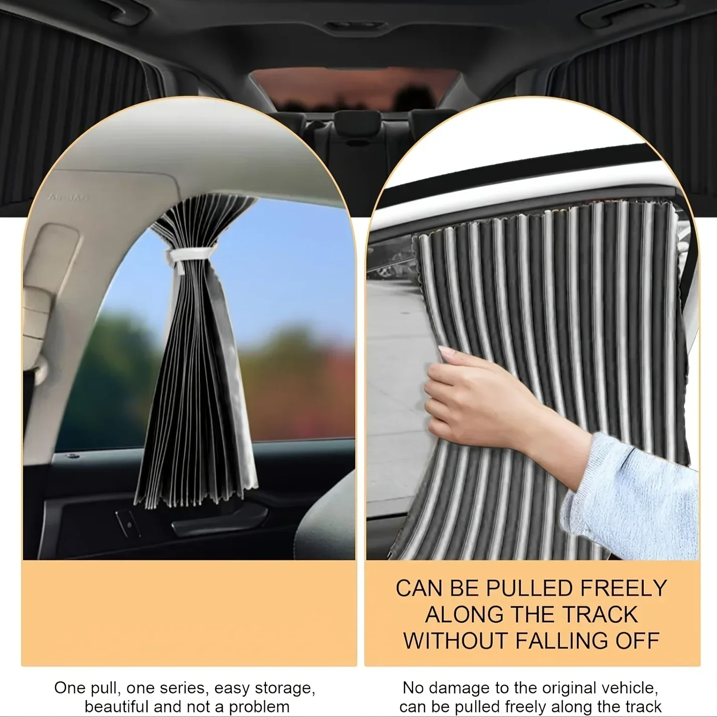 2/4pcs Car Window Sun Screen Shades Adjustable Car Window Sun Blocker Window Shade Cling Sunshades Cover Visor Shield Screen