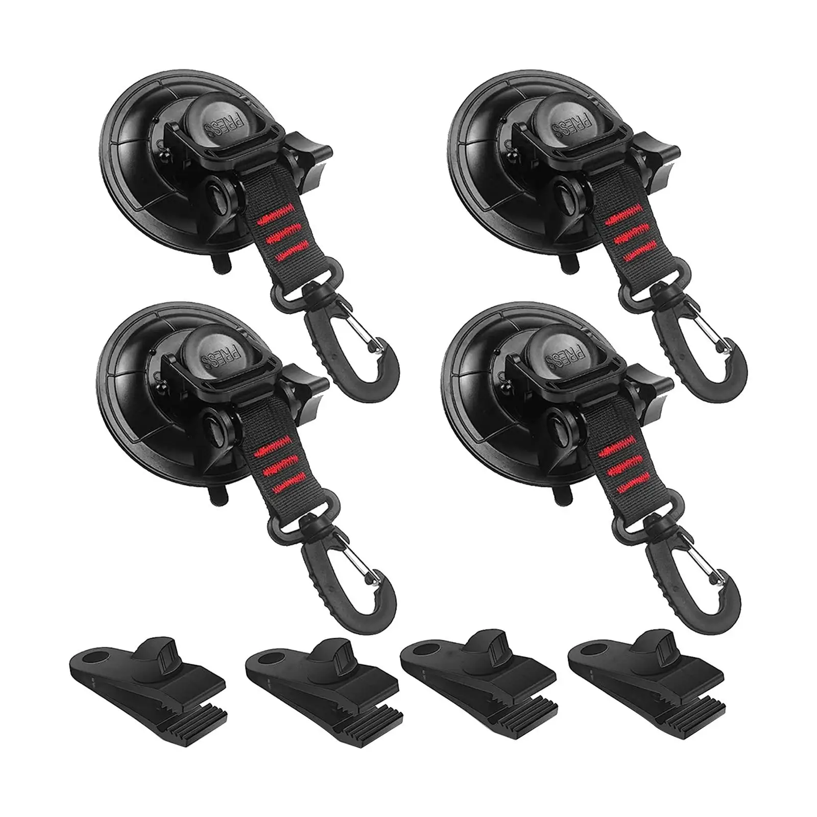 

4Pcs Suction Cup Anchor Car Camping Multifunctional Wall Anchor Tie Down for Car Side Awning Boat Camping Tarp Outdoor