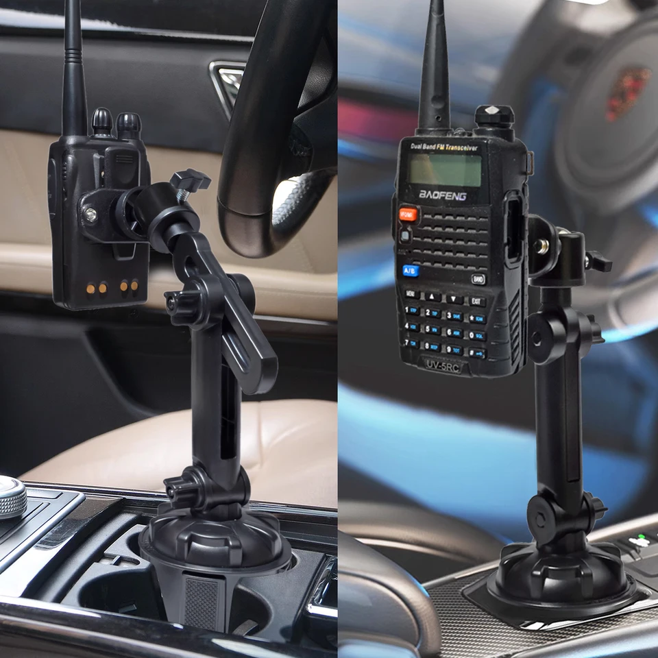 Support Table Talkie-walkie HYS Support De Table Pour Talkie-Walkie - Compatible Baofeng, Quansheng, Motorola - Clip Arrière Inclus - Noir Clip Réglable Angle Baofeng