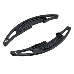 Premium Aluminum Alloy Car Steering Wheel Paddle Shifter Extension - Set of 2 (Black)