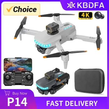 KBDFA New P14 Drone 4K Professional Quadcopter Dron Obstacle Avoidance RC Helicopters Four-Camera Remote Control Toy Gift Drones