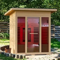 Infrared Sauna, Full-Spectrum Infrared Outdoor Saunas for Home - Dry Heat Sauna, Wooden Sauna Room with Beauty Lamp for 4 Person 1