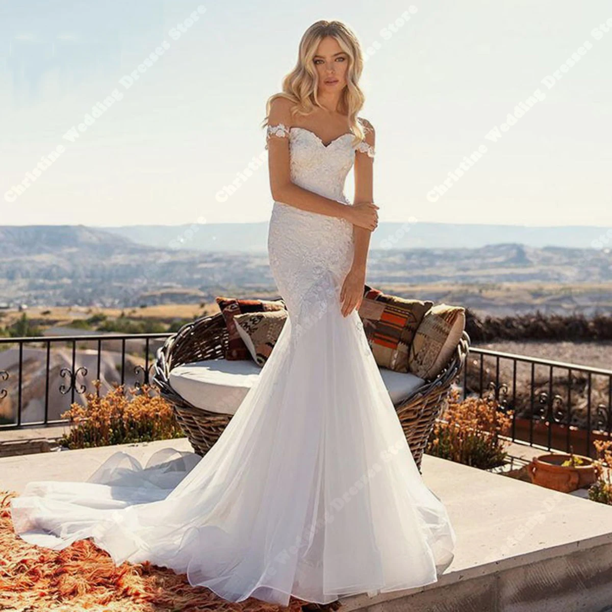 Newest Mermaid Wedding Dresses With Elegant Sexy Off Shoulder Backless Ball Gowns Sparkly Sequins Beads Women Vestidos De Novia sodigne ivory princess wedding dresses with cape tulle backless sexy boho bride dresses vestidos de novia wedding party gowns