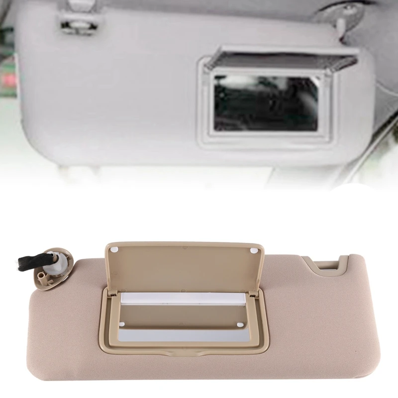 83280-TA5-A51ZA Beige Left Side Car Sunvisor Shade With Light Makeup Mirror For Honda Accord 2008-2013