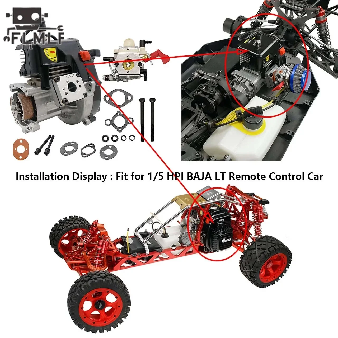 Voiture RC 29CC 9.5HP PRO 4x4 Tout Terrain Buggy Nitro