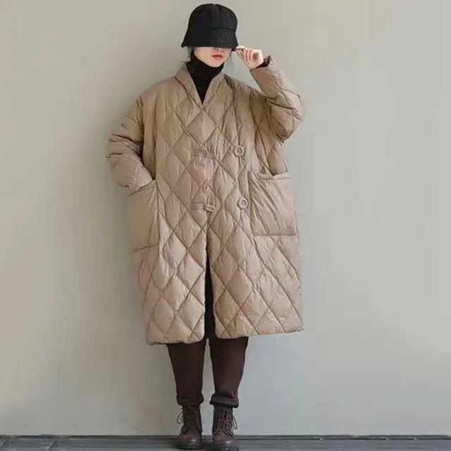 빈티지 디자인 코튼 재킷, 롱 다운 코트, 스노우 웜 퍼피 차케타