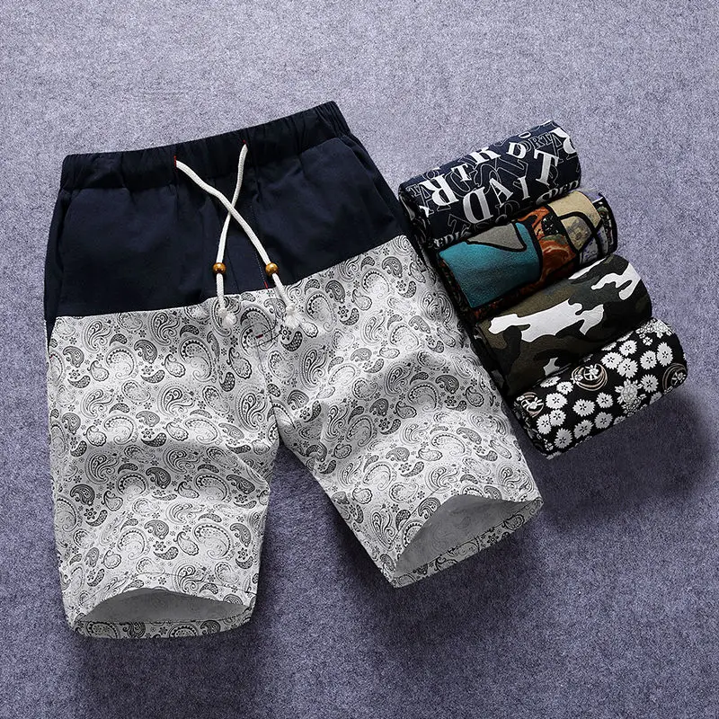 

Elegant Fashion Harajuku Slim Fit Ropa Hombre Loose Sport All Match Casual Shorts Printed Pockets Straight Cylinder Trousers