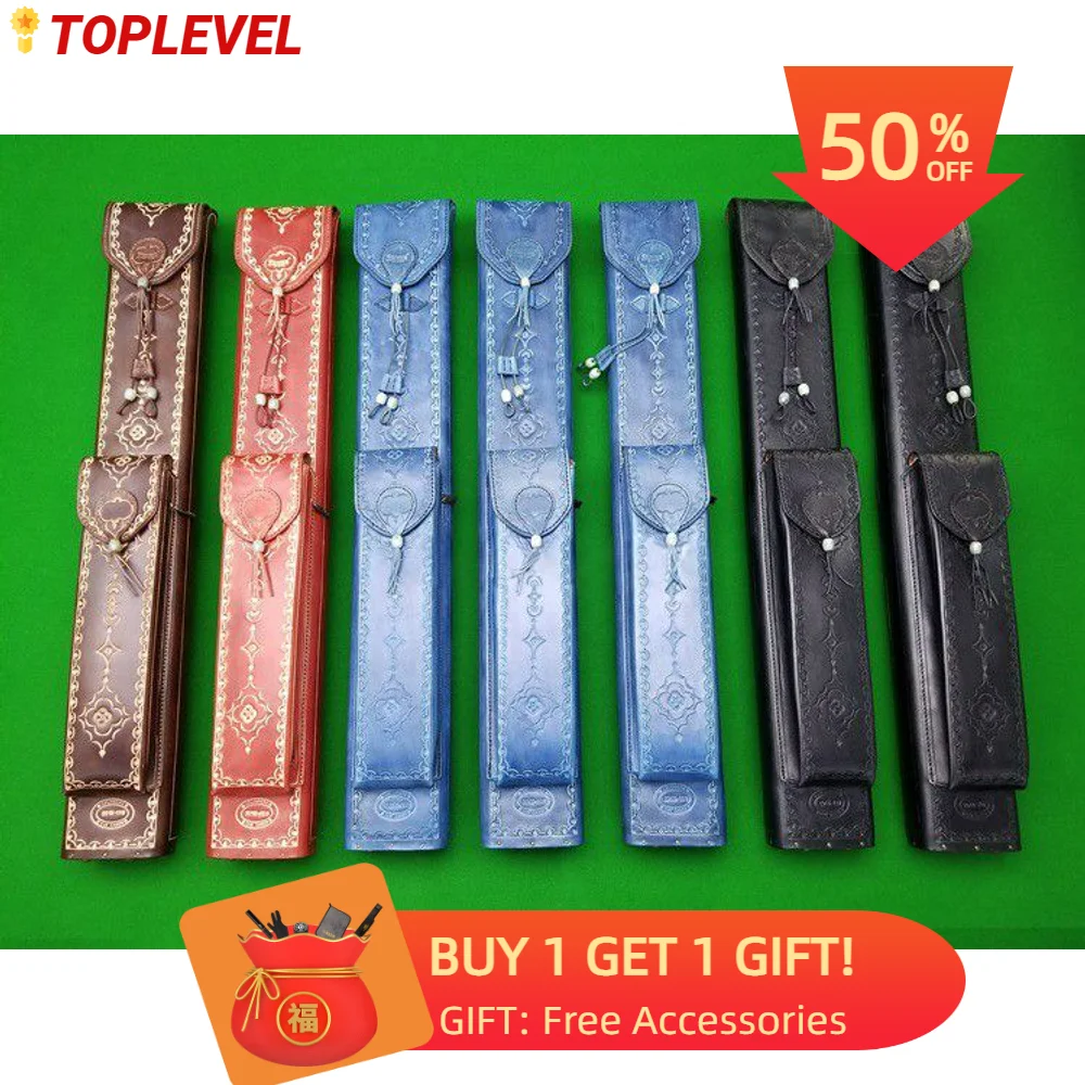 JF4-D01 당구 케이스 4 구멍 2B2S  가죽 케이스 상단 및 측면 핸들 85*12*5cm 자수 가방 당구 액세서리