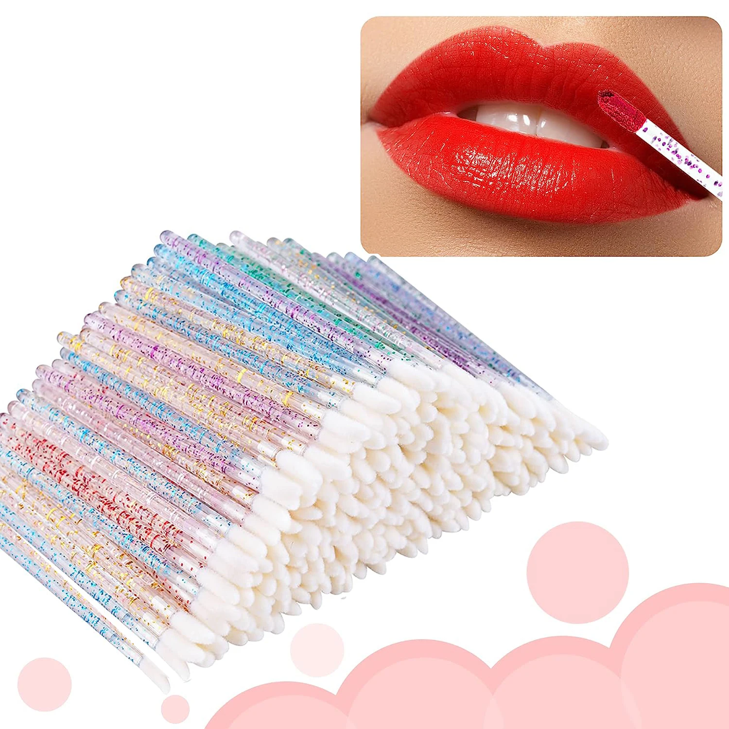 50100PCSDisposableLipBrushMascaraApplicatorLipstickWands