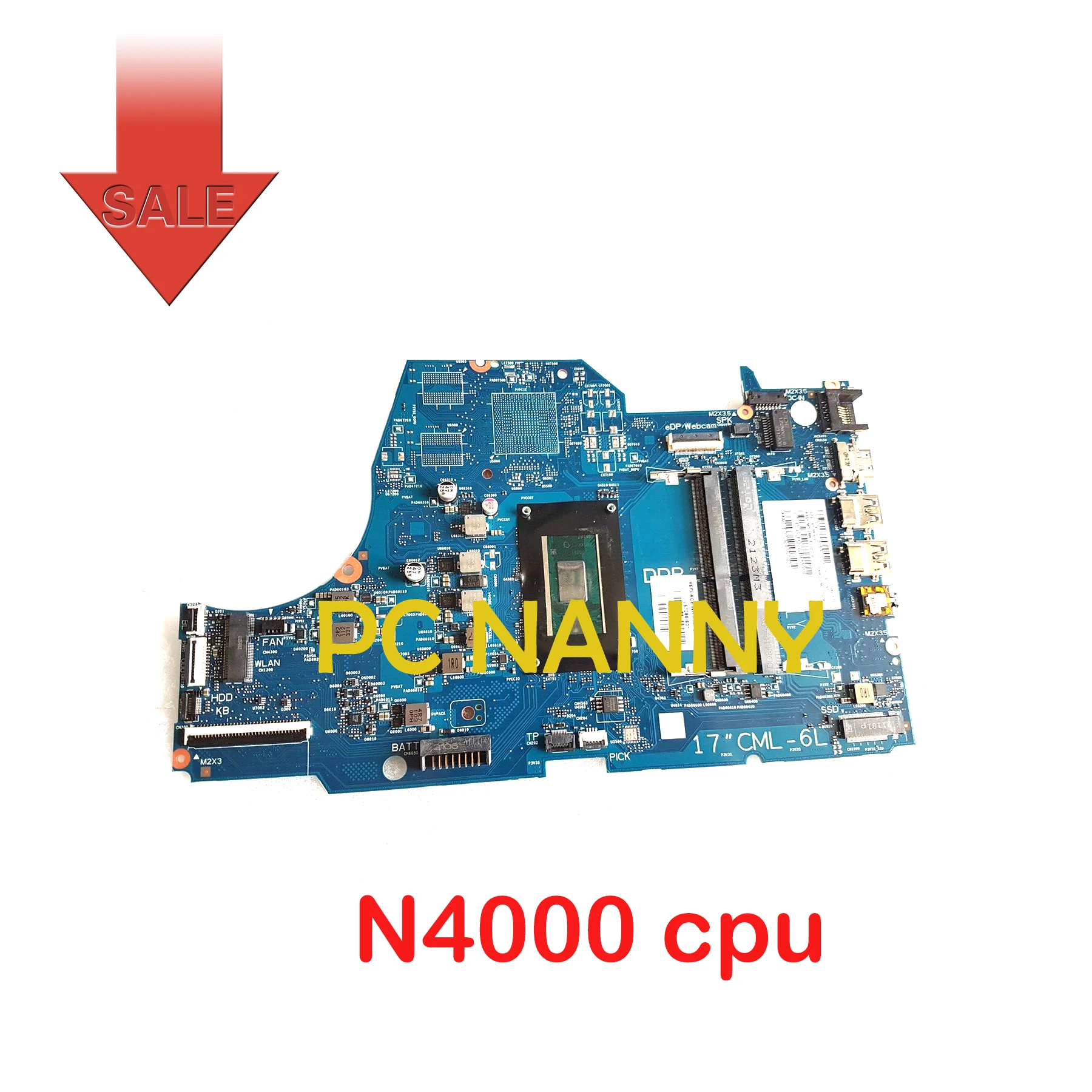 

Материнская плата PCNANNY для ноутбука HP 17-BY, телефон 6050A2980801 N4000 cpu