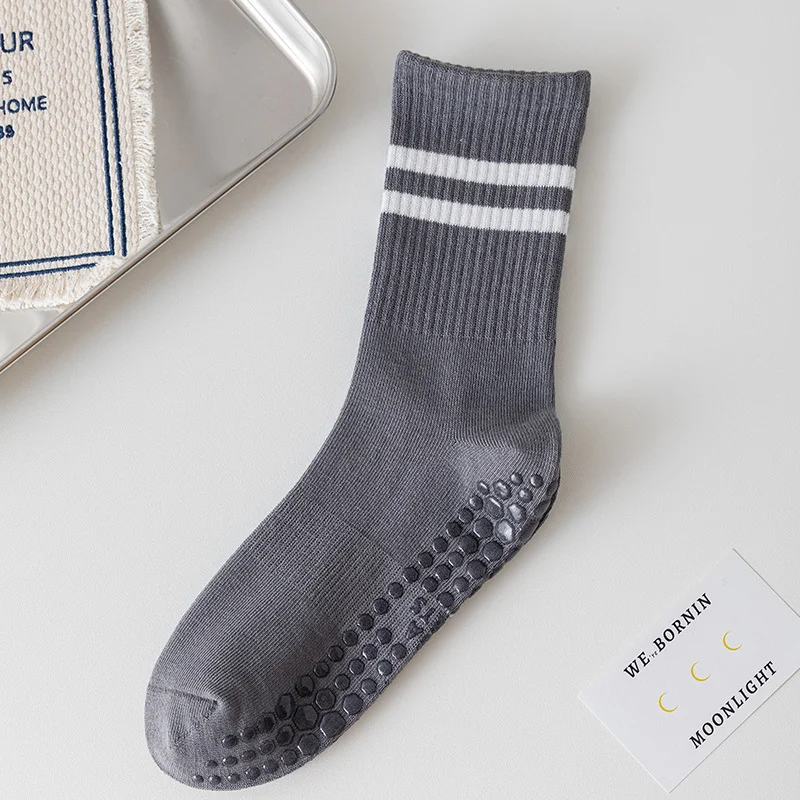 Cotton breathable Mid-tube Yoga Socks Bottom Professional Non-slip Silicone Floor Socks Fitness Dance Pilates Sports