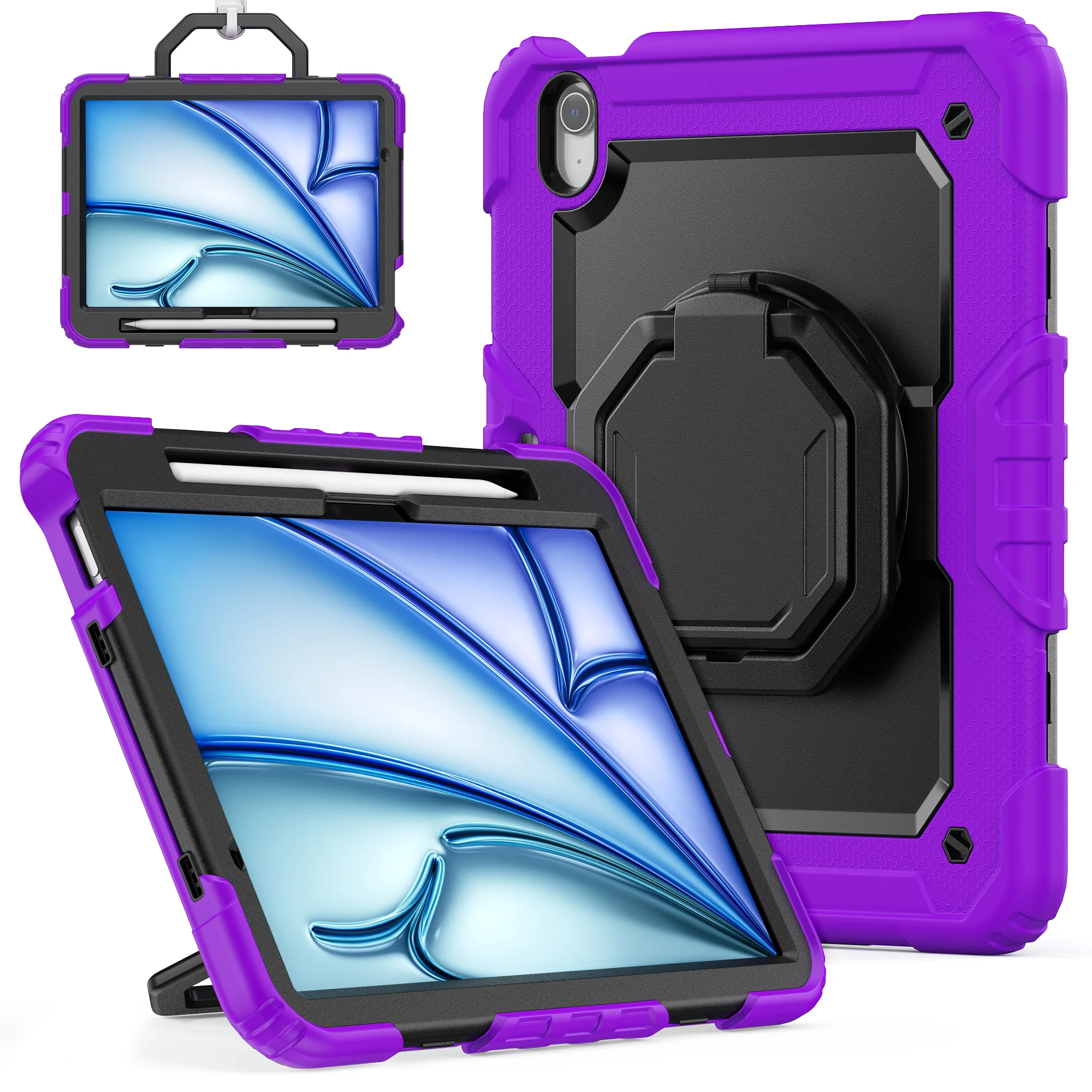 360° Rotating Kickstand Case with Detachable Hand Strap