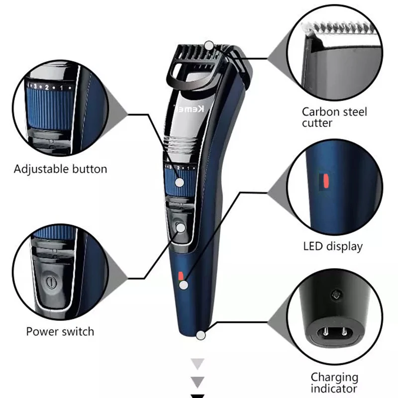 Hair Trimmer Men's Beard Trimmer Hair Mustache Trimer Professional Stubble Face Rechargeable Adjustable 0-10mm hair trimmer
