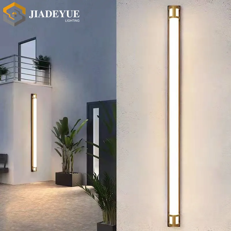 

Waterproof LED long wall light new minimalist long strip balcony garden residential garden light wall washer light black gold