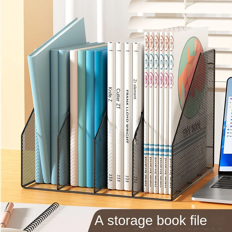 Metal File Rack Office Desk Shelf Standing Desktop File Folder Box Storage Box Data Rack Stationery Organizer