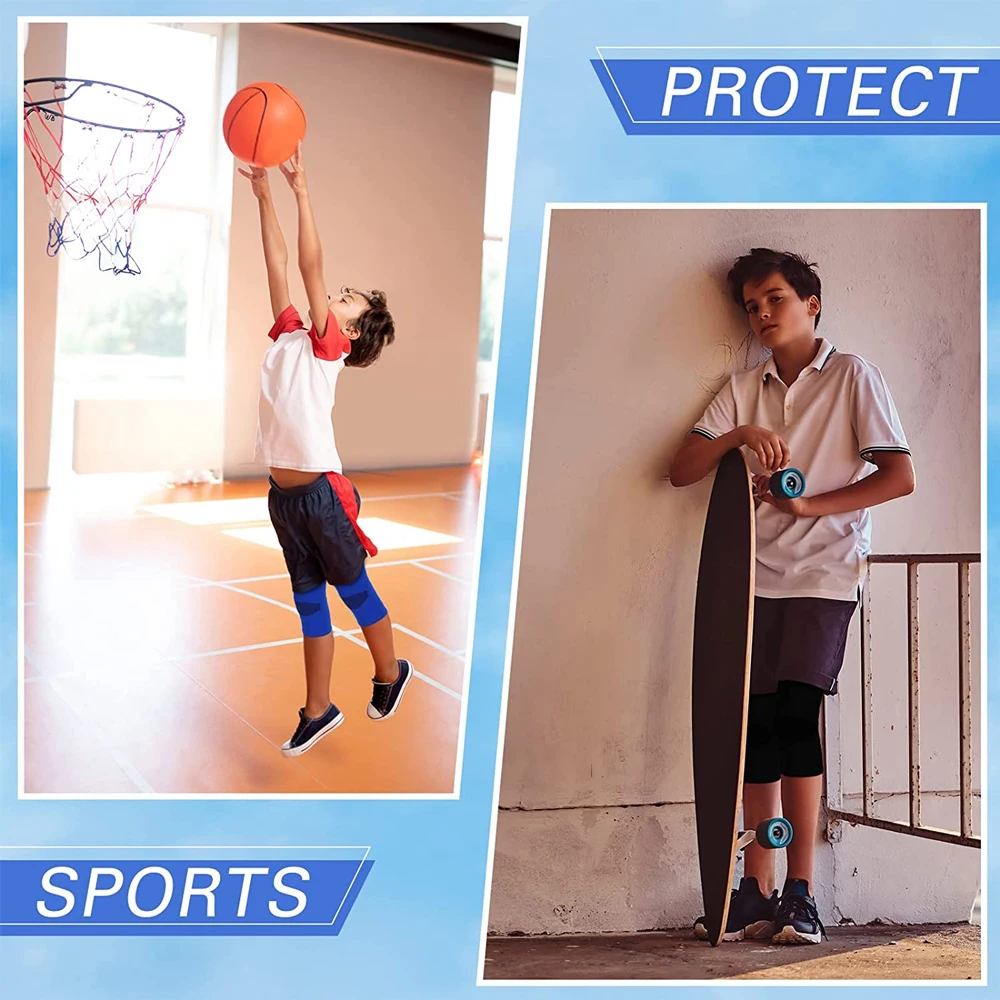 Kids Knee Compression Sleeve, Kids Knee Brace Children Support, Child Pads for Basketball,Volleyball,Sports,Gymnastics
