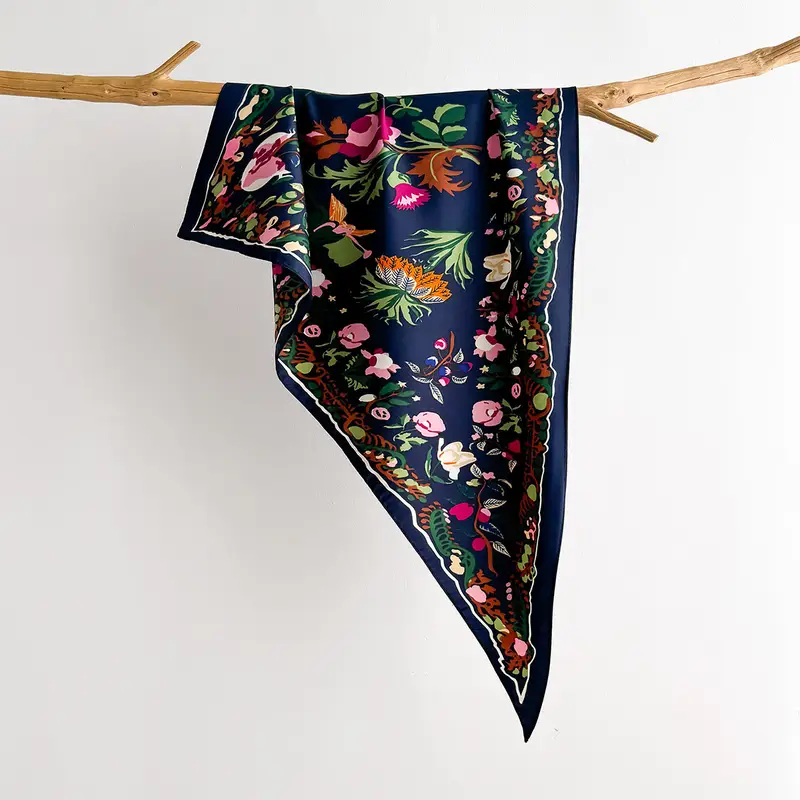 2026 Fashion Triangle Scarf for Women Hair Band Soft Neckerchief Vintage Hijab Stripe Print Headscarf Female Pashmina Bandana - Image 15