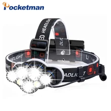 

60000LM LED Strong Light T6 Headlight Super Long Shot Outdoor Multifunctional Camping Night Fishing Waterproof COB Headlight