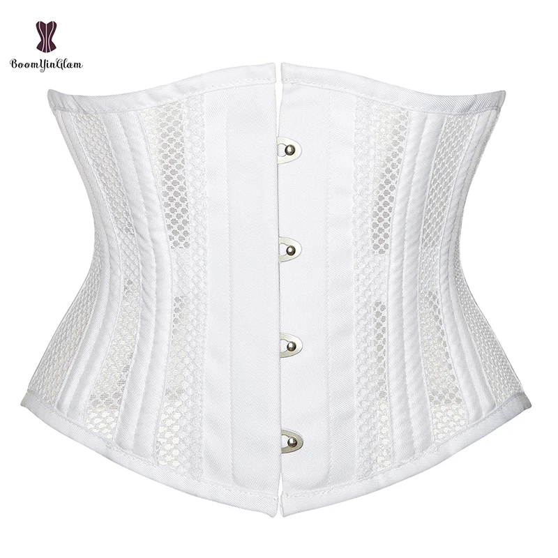 23.5CM Height Short Torso Waist Traing Corset XXS Cupless BInder Bustier Hollow Out Mesh Korset Women Plus Size