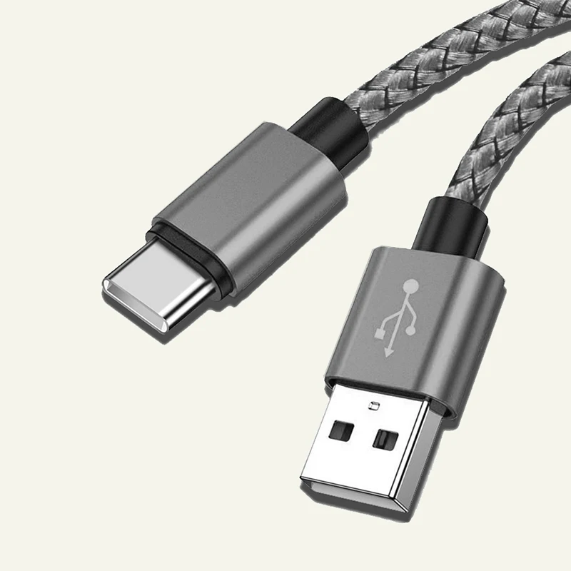 Cavo di ricarica rapida da USB A a tipo C da 1M 2M 3M Cavo di sincronizzazione dati in nylon per iPhone Android Huawei Samsung Xiaomi