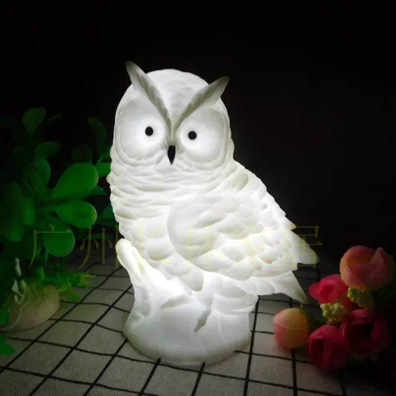 ins hot selling 3D stereo owl vinyl LED nightlight cartoon creative gift decoration children's bedroom bedside lamp