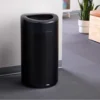 Modern Trash Can, Durable, Puncture-Resistant Stainless Steel, 14 Gallon, Black 3