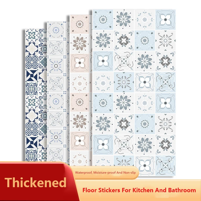 Kitchen And Bathroom Floor Stickers Self-adhesive Thickened PVC Stickers Bathroom Tile Stickers DIY Home Decoration Wallpaper