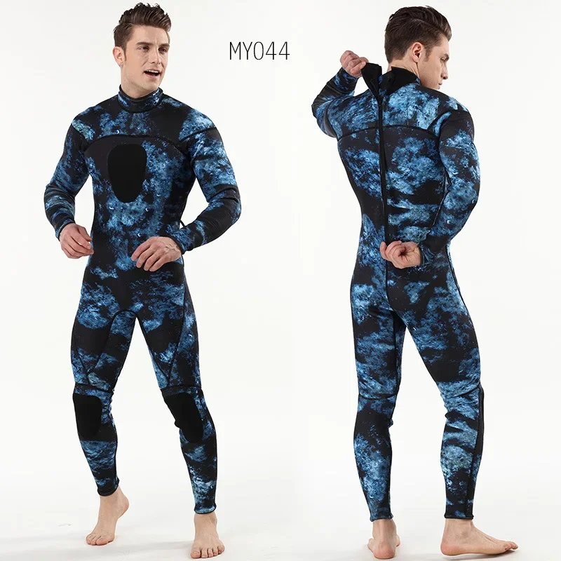 Mens Spearfishing Wetsuit 3mm Camouflage Neoprene One-piece Diving Suit for Scuba FreeDiving Jumpsuit Cold Water Swimsuit