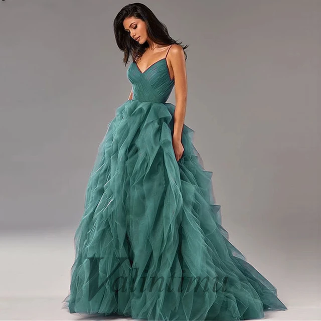 Regency Plunging V Neck Illusion Sleeves Ruffles A-line Long Prom Dres –  Dreamdressy