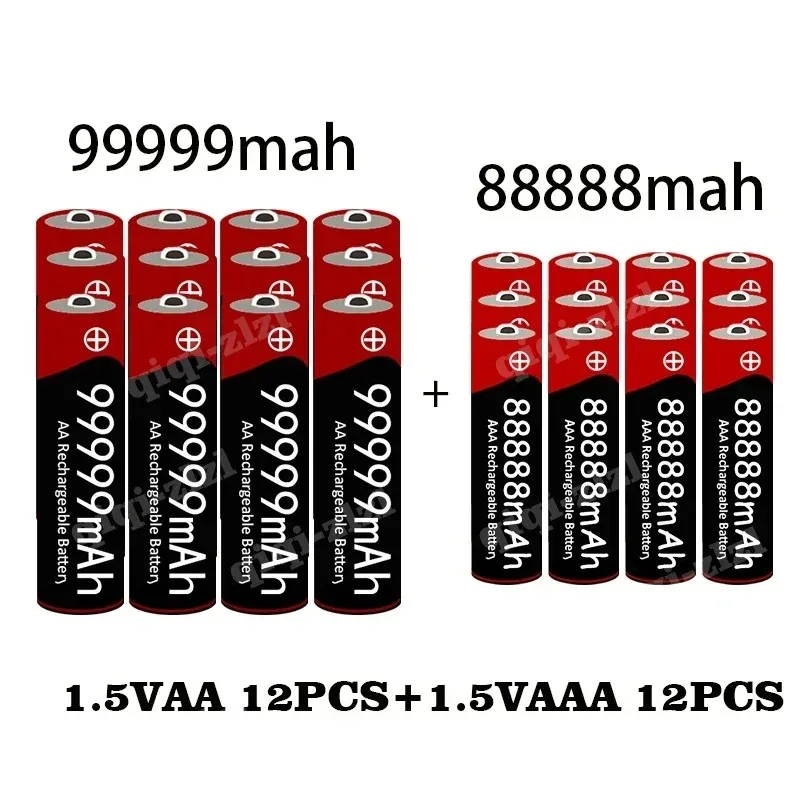 Фото Новинка, щелочная аккумуляторная батарея 1,5 в AA большой емкости 99999 мАч + 1,5 в AA88888 мАч 1,5 В для часов, игрушек, камеры, аккумуляторная батарея №4