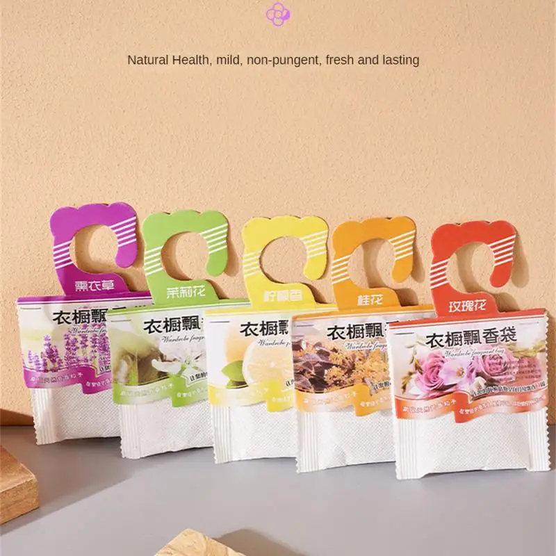 Natural Fragrances Hanging Spices Bag Wardrobe Deodorizing Paper Sachets Aromatherapy Bag Cabinet Air Fresheners 5packs
