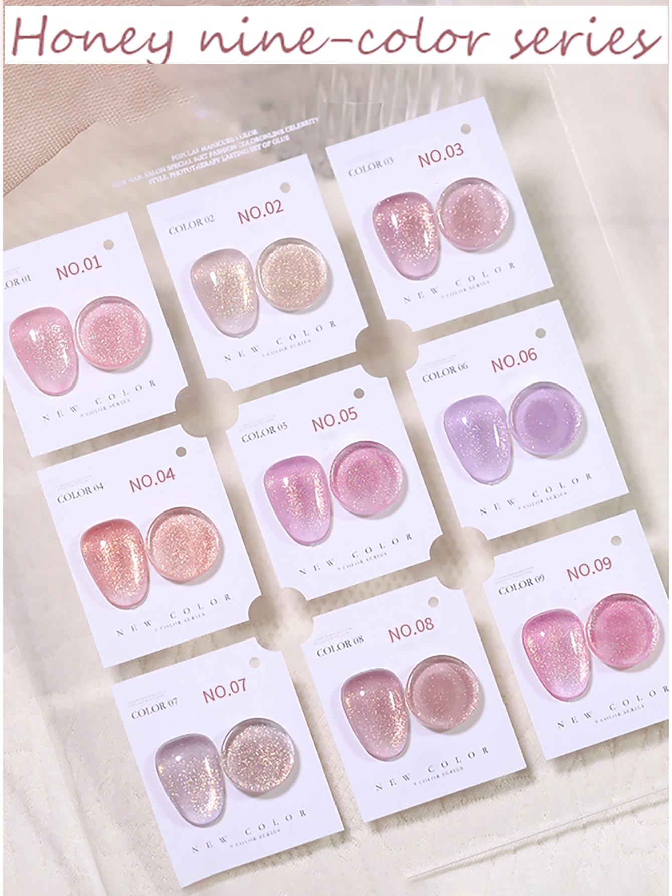 1개 WS 2025 신상 아이스 투명 젤리 컬러 요정 펄 글리터 네일 아트 가을 겨..