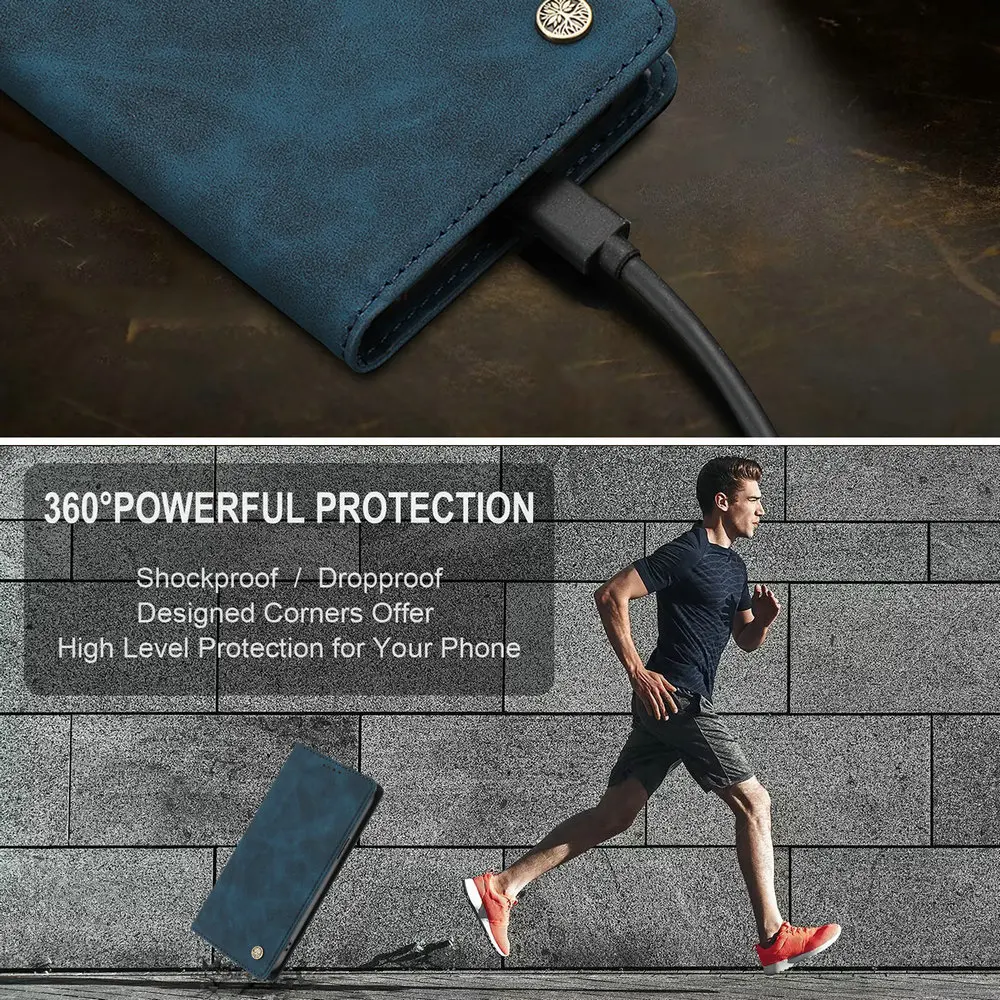 Luxury Magnetic Leather Wallet Case - Premium Cover
