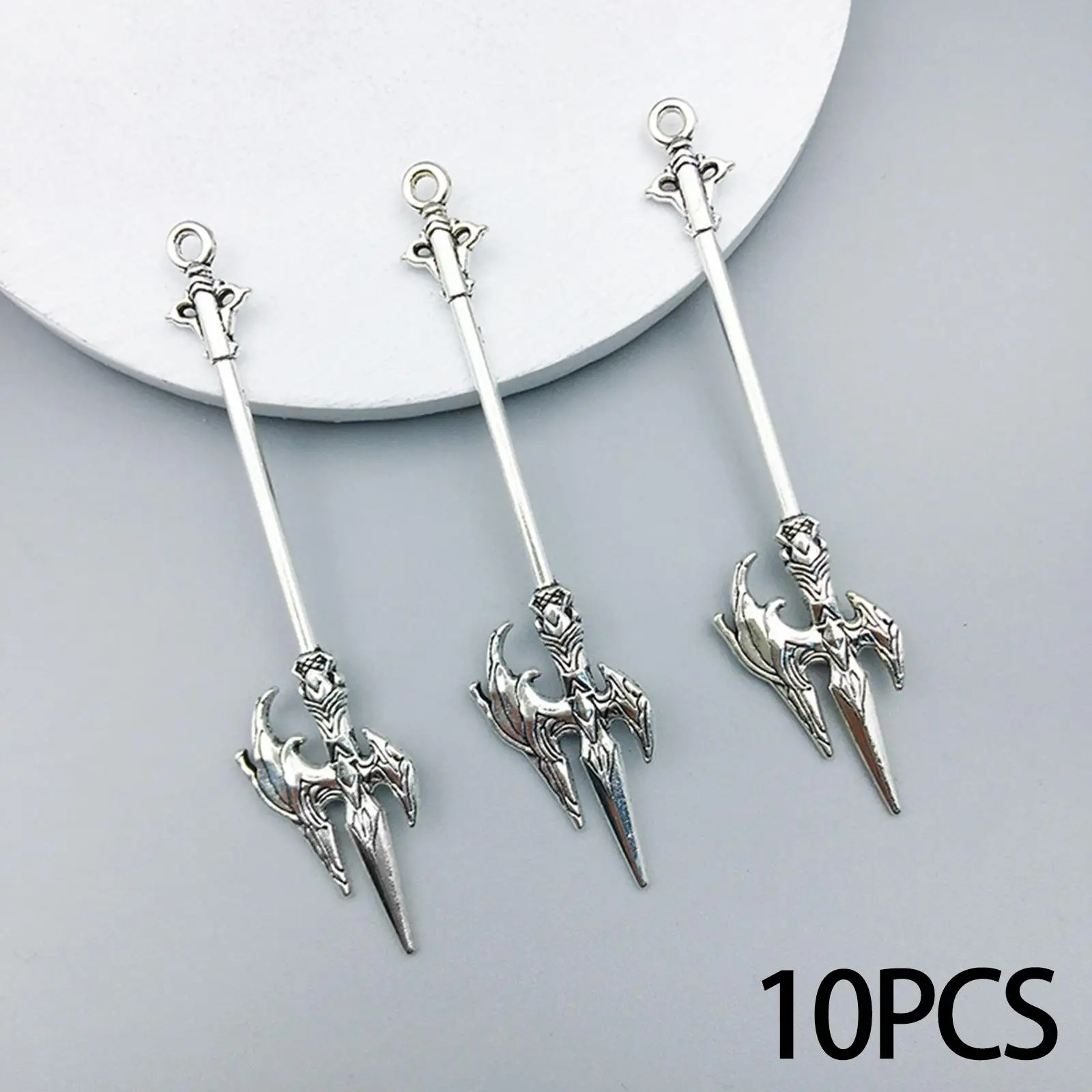 

10 Pieces Silver Alloy Miniature Scenes Ornaments Crafts Supplies Retro