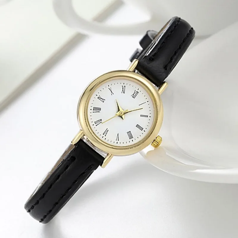 

Vintage Ultra-small Dial Decoration Lady Watch Accurate Thin Strap Delicate Alloy Academy Style Quartz Watch Clothing Accessory