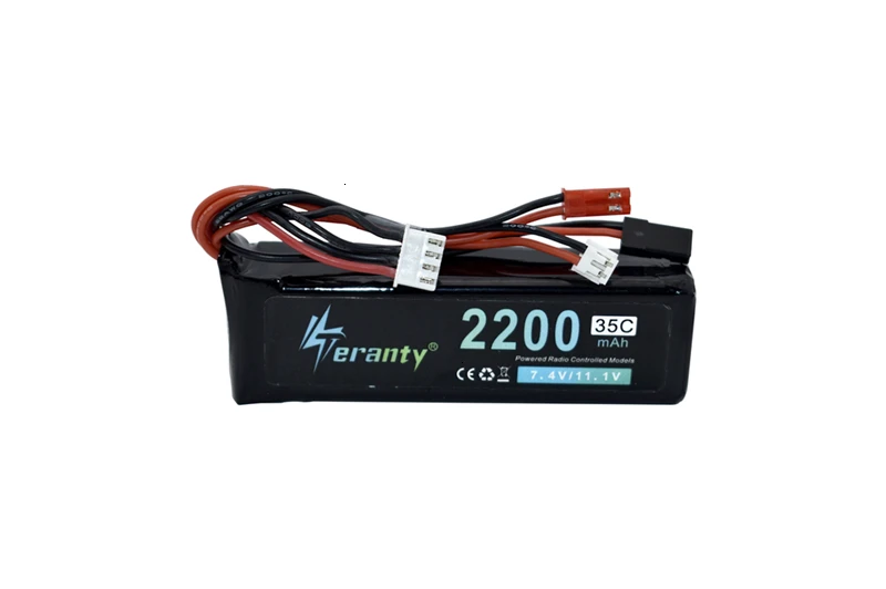 Connecteur XT60 et câble silicone de la batterie Lipo 11.1V 2200mAh 8C pour émetteur Walkera Devo12E