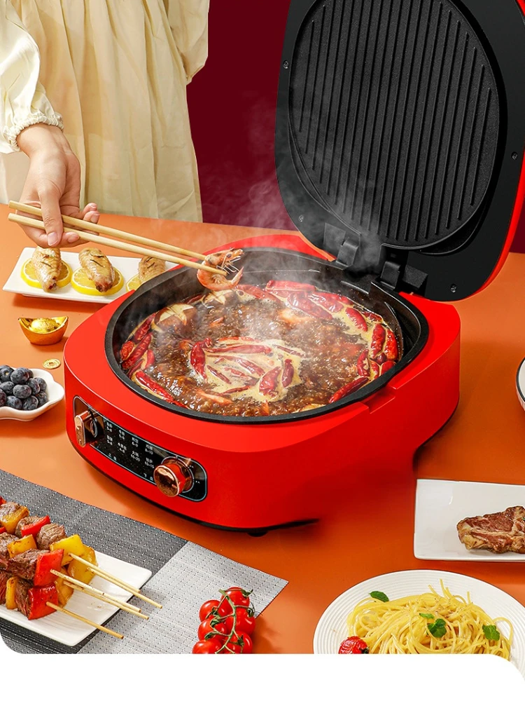 Multi-function Deepen Detachable Washable Electric Pancake Maker Double Sided Heating Pancake Machine Kitchen Electric Pan