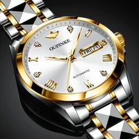 OUPINKE 3171 Business Dress Men's Watch Automatic Mechanical Movement Automatic Date Roman Diamond Dial Man Wristwatch 2