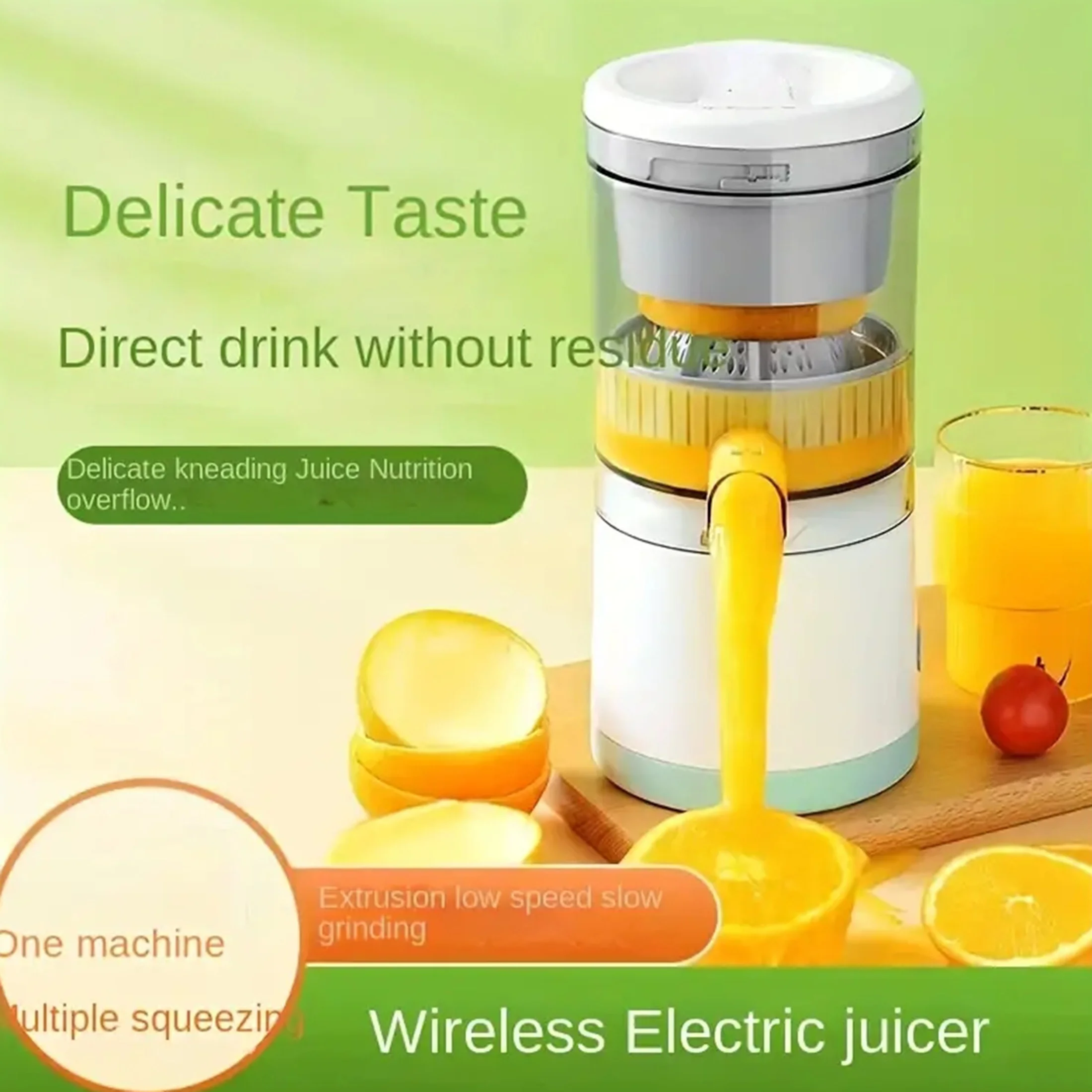 Spremiagrumi elettrico portatile con ricarica USB, spremiagrumi per arance, frullatore per limoni e frutta, spremitura automatica di frutta fresca._voghion.com